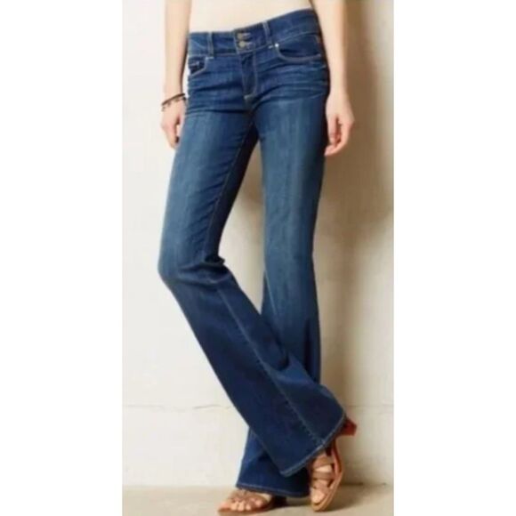 Paige Hidden Hills Jeans Size 27 Bootcut Dark Wash Made in USA Double Button - Picture 1 of 11